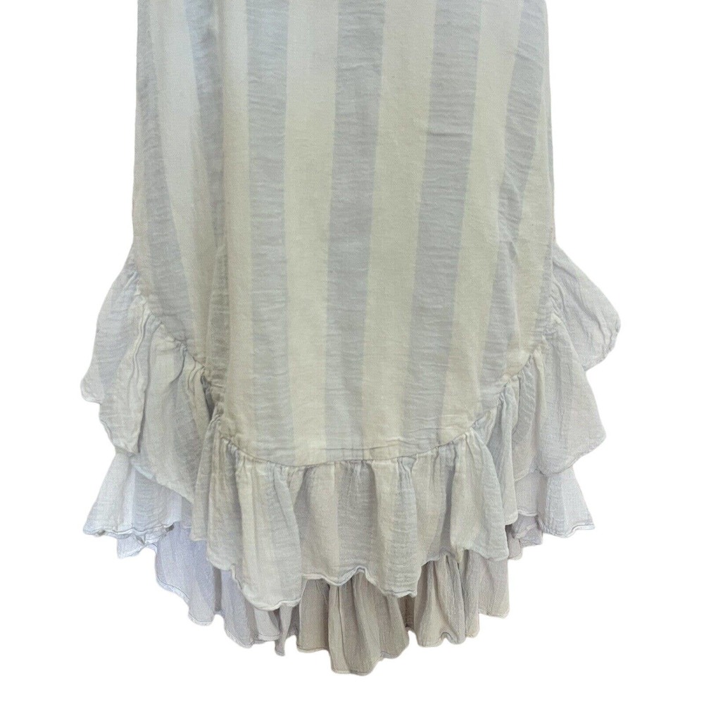 🌵 Mustard Seed Blue & White Striped Ruffled Lined Backless Halter Dress - Small - Picture 4 of 7